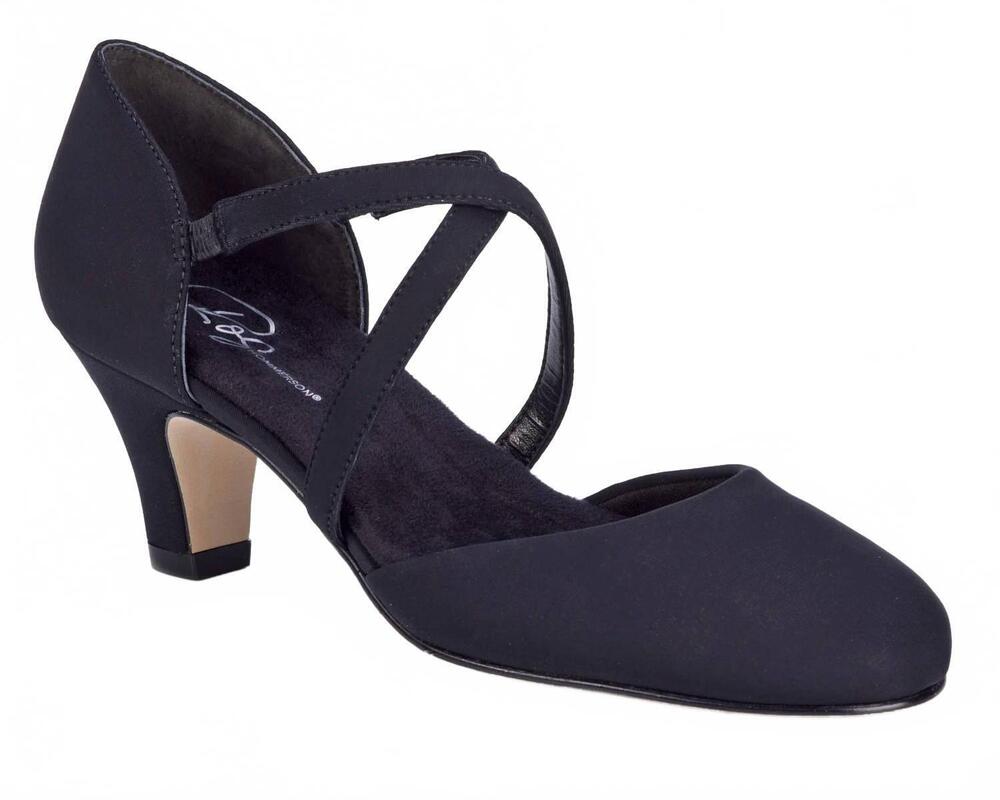 NEW ROS HOMMERSON women's charleston heels in black microfabric